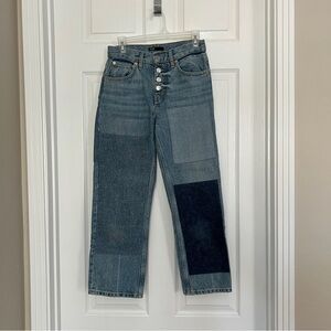 Maje Patchwork midrise denim sz 28